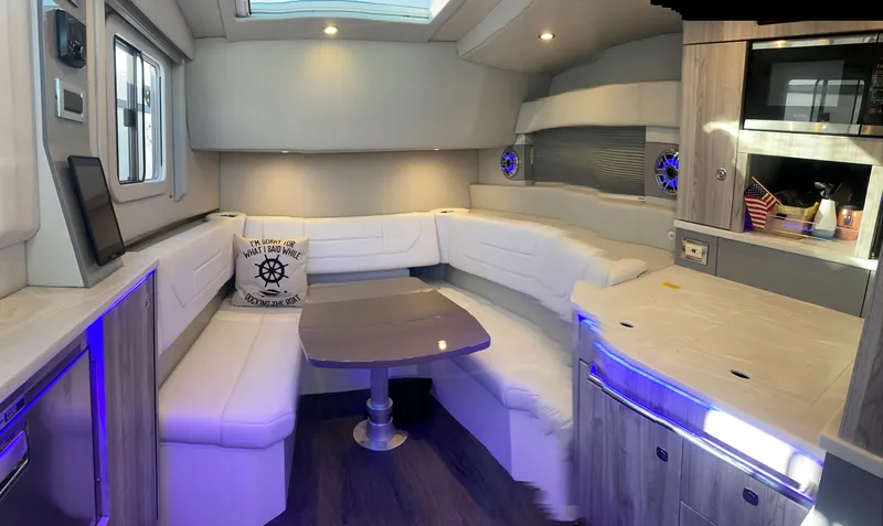 Slide: The Image of Luxurious interior of 2021 Formula 430 Super Sport Crossover yacht with modern amenities. - 18
