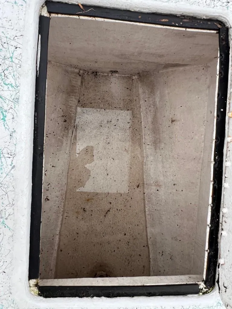 Slide: The Image of Open storage compartment of a 1978 Excalibur 32 boat. - 17