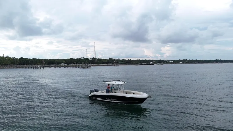 Slide: The Image of 2008 Hydra-Sports Vector 2900 CC boat cruising on a calm sea near the shore. - 5