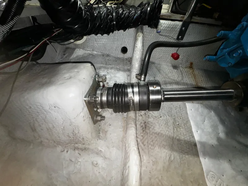 Slide: The Image of Close-up of the engine compartment in a 1999 Silverton 392 Motor Yacht. - 36