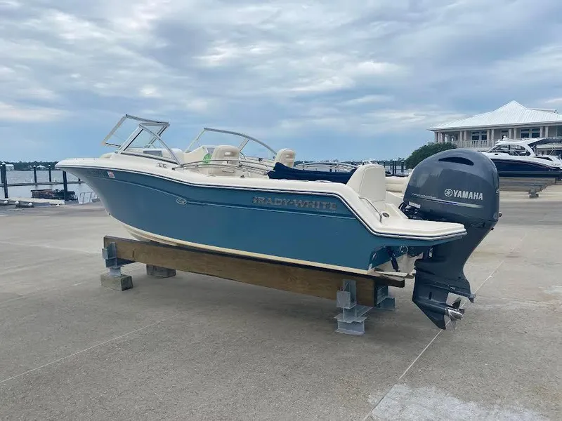 The Image of 2019 Grady-White Freedom 215 boat with Yamaha outboard motor on dock. - 0