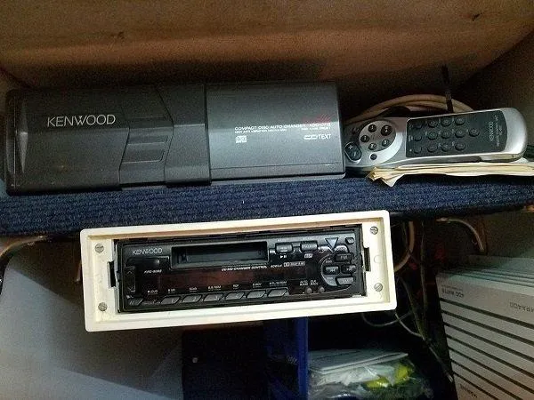 Slide: The Image of Kenwood stereo system in a 1992 Crownline 210 CCR boat. - 4