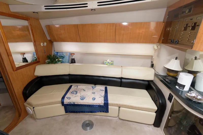 Slide: The Image of Luxurious interior of 2002 Regal Commodore 3860 yacht with leather seating. - 11