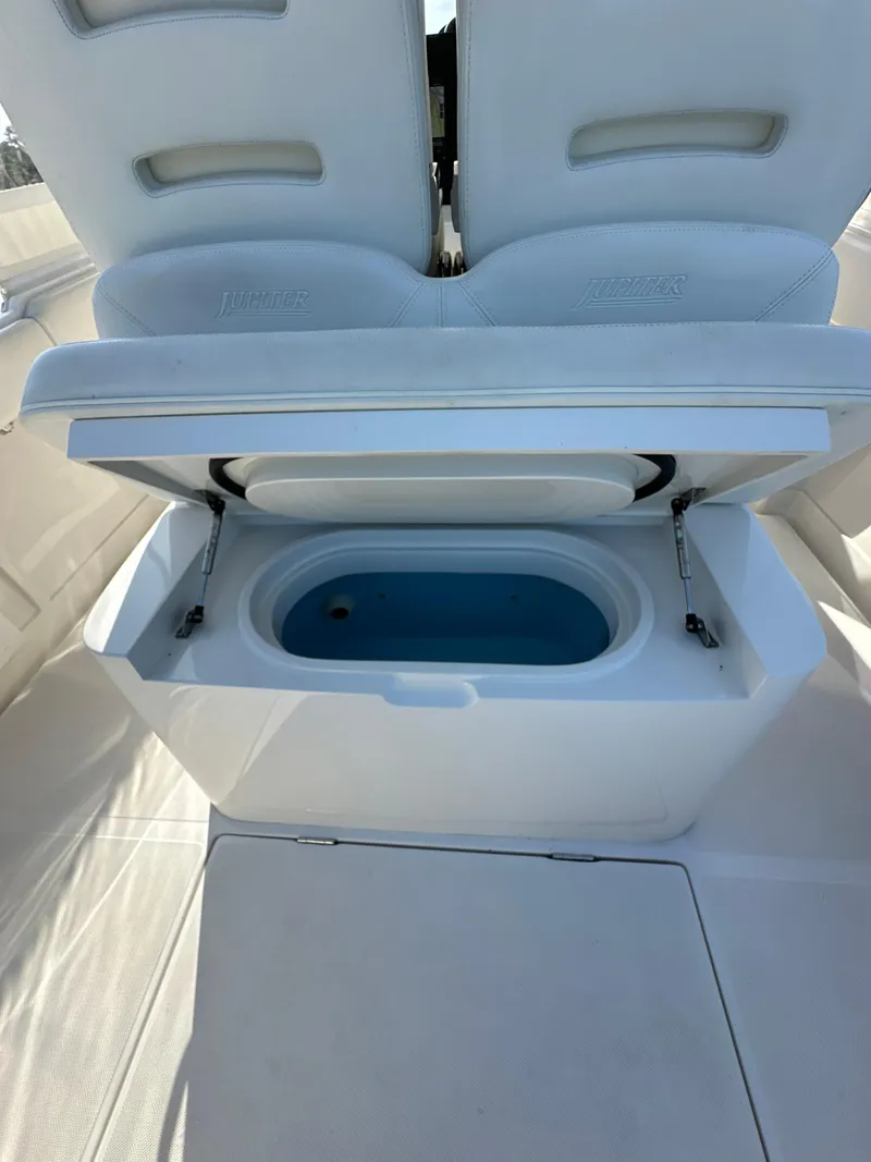 Slide: The Image of 2019 Jupiter 30 HFS boat with open storage compartment. - 35