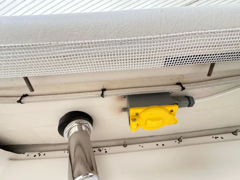 Slide: The Image of 2019 Jupiter 30 HFS boat interior wiring and plumbing details. - 44