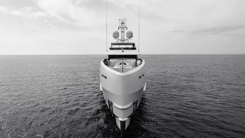 Slide: The Image of Heesen 50m Aluminum yacht, 2021 model, on open sea, front view. - 32