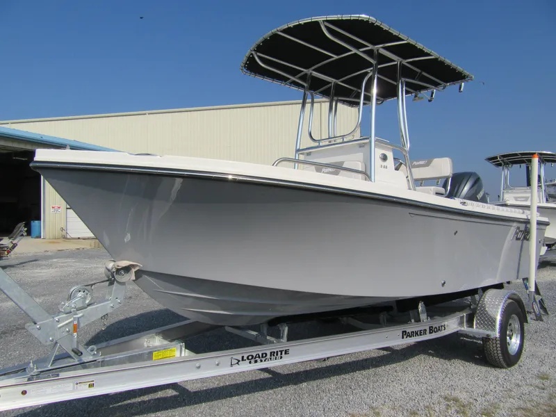 Slide: The Image of 2024 Parker 18SE Center Console boat on Load Rite trailer. - 3