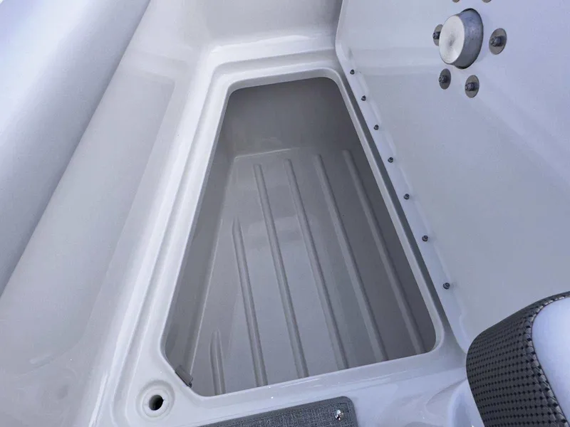 Slide: The Image of 2025 Formula 350 Crossover Bowrider I/O storage compartment, sleek and spacious design. - 37