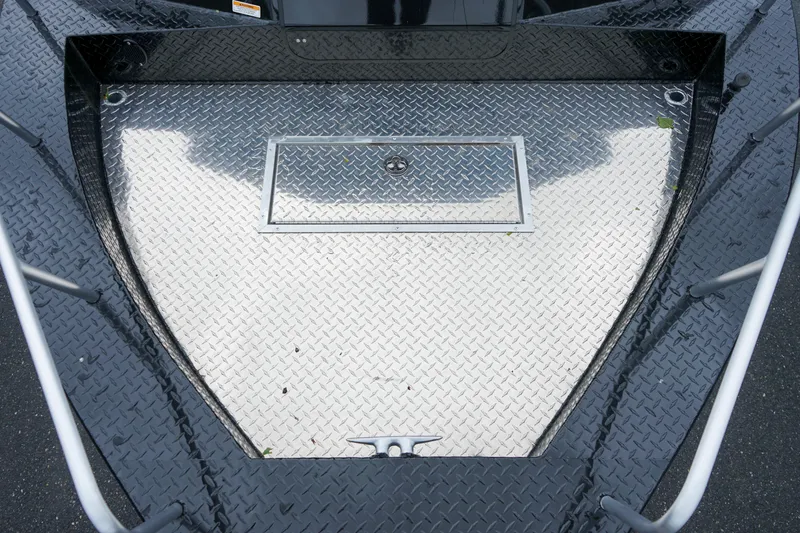 Slide: The Image of 2024 Thunder Jet 21 Chinook Pro aluminum diamond plate deck. - 16