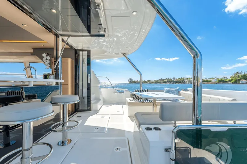 Slide: The Image of Luxurious interior of 2024 Aquila 44 Yacht with ocean view. - 21