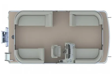 Slide: The Image of 2024 Sweetwater Split Bench SW 2286 SB pontoon boat interior layout. - 2