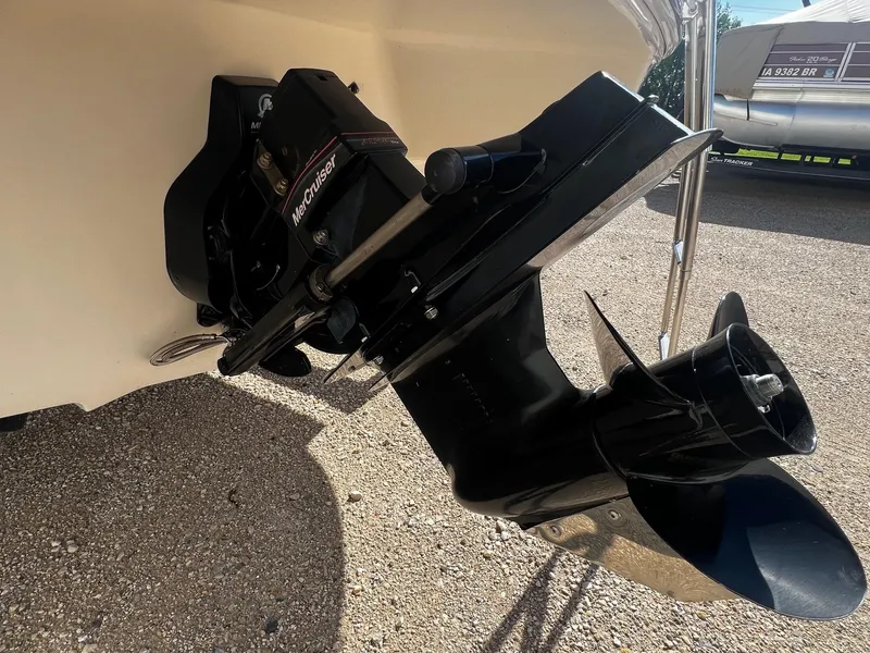 Slide: The Image of Close-up of a 2005 Sea Ray 200 Sport boat's MerCruiser outboard motor. - 4