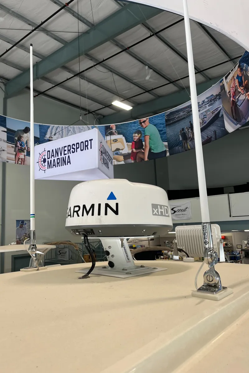 Slide: The Image of 2020 Scout 255 LXF boat with Garmin radar at Danversport Marina. - 14