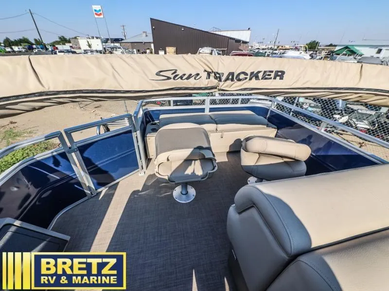 Slide: The Image of 2024 Fishin' Barge 22 DLX pontoon boat interior at Bretz RV & Marine. - 12
