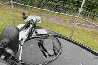 Slide: The Image of 2024 Skeeter ZX200 boat deck with trolling motor and control panel. - 3