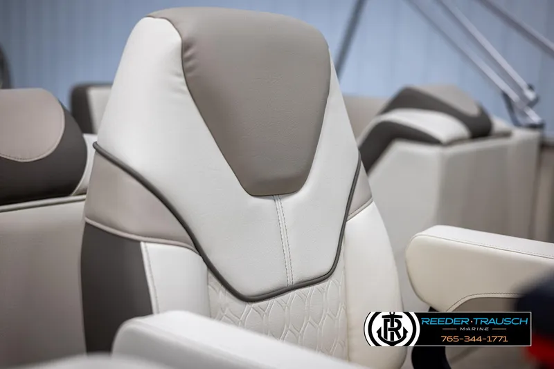 Slide: The Image of 2024 Tahoe LTZ QL boat seat with premium upholstery, Reeder-Trausch Marine logo. - 31