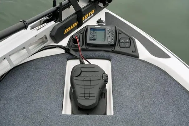 Slide: The Image of 2012 Skeeter FX 20 boat dashboard with steering wheel and electronic display. - 10