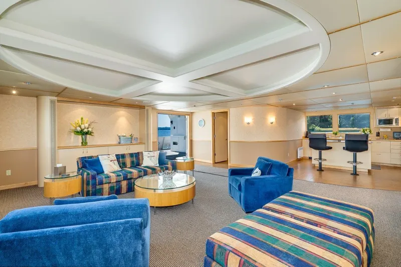 Slide: The Image of Luxurious interior of 1999 Dakota Creek Catamaran, featuring plush seating and modern amenities. - 29