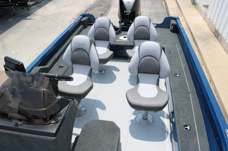 Slide: The Image of 2024 Smoker Craft Excursion Pro 176 SC Pro fishing boat interior with four seats. - 17