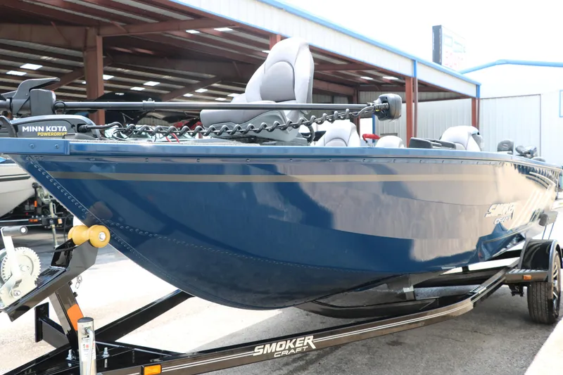 Slide: The Image of 2024 Smoker Craft Excursion Pro 176 SC Pro boat on trailer. - 7