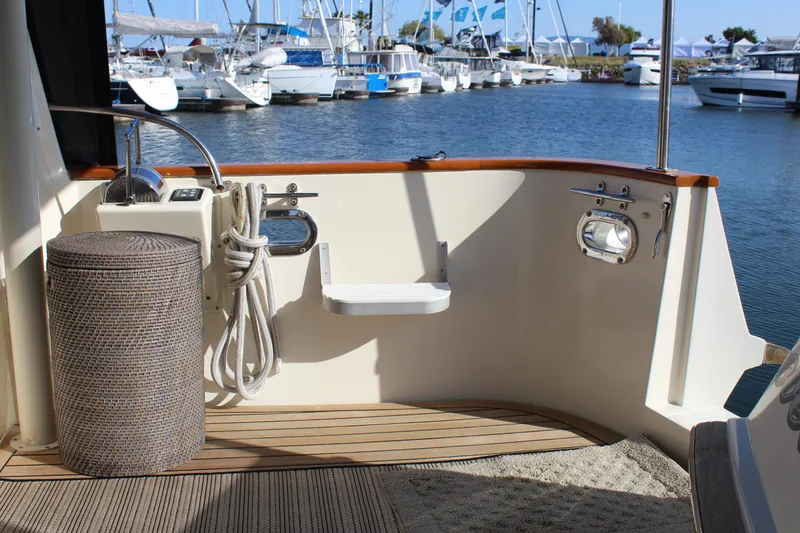 Slide: The Image of Deck of Cherubini Independence 50 yacht in harbor, built in 1999. - 37