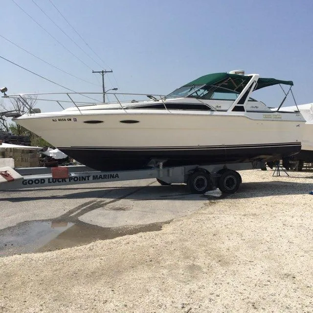 The Image of 1989 Sea Ray '30 Sundancer boat on trailer at Good Luck Point Marina. - 0