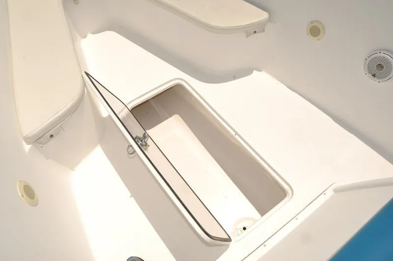 Slide: The Image of 2009 Concept 27' CC boat storage compartment with open hatch. - 25