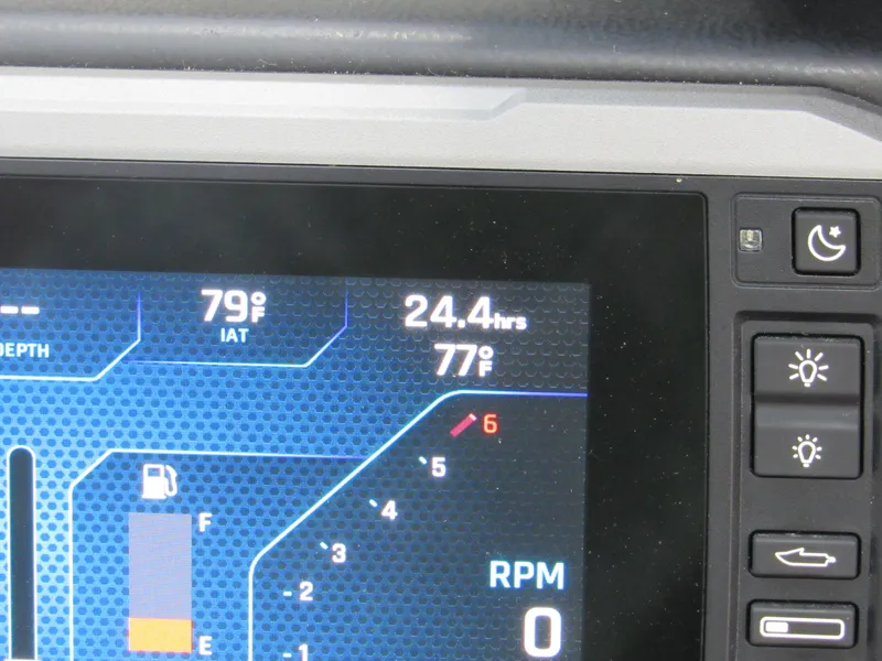 Slide: The Image of Close-up of 2022 Axis A22 boat dashboard display showing various metrics. - 13