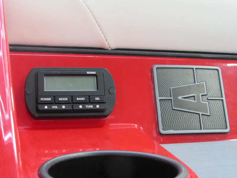 Slide: The Image of 2022 Axis A22 boat dashboard with control panel and logo. - 18
