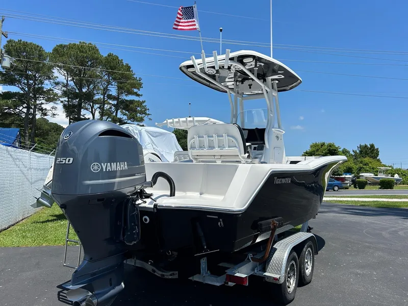 Slide: The Image of 2019 Tidewater 232 CC Adventure boat with Yamaha 250 engine on trailer. - 12