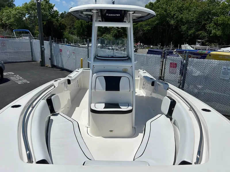Slide: The Image of 2019 Tidewater 232 CC Adventure boat with spacious seating and modern design. - 33