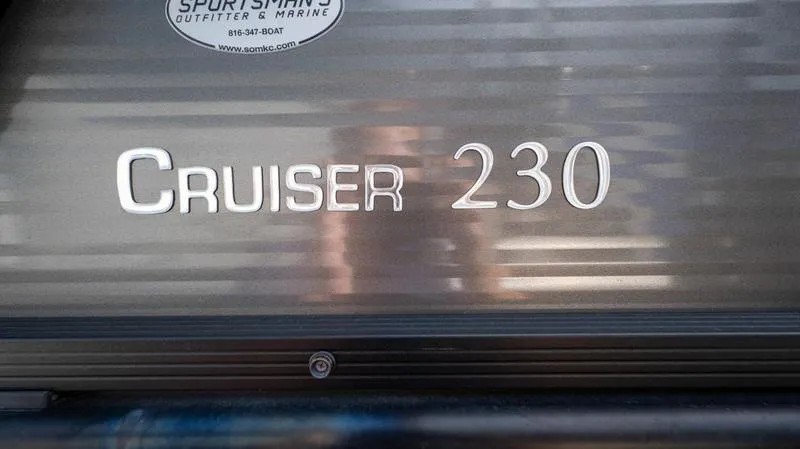 Slide: The Image of Harris CRUISER 230 SLDH 2022 model boat nameplate close-up. - 24