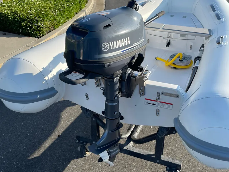 Slide: The Image of 2019 AB Inflatables Navigo 9 VS with Yamaha outboard motor. - 2
