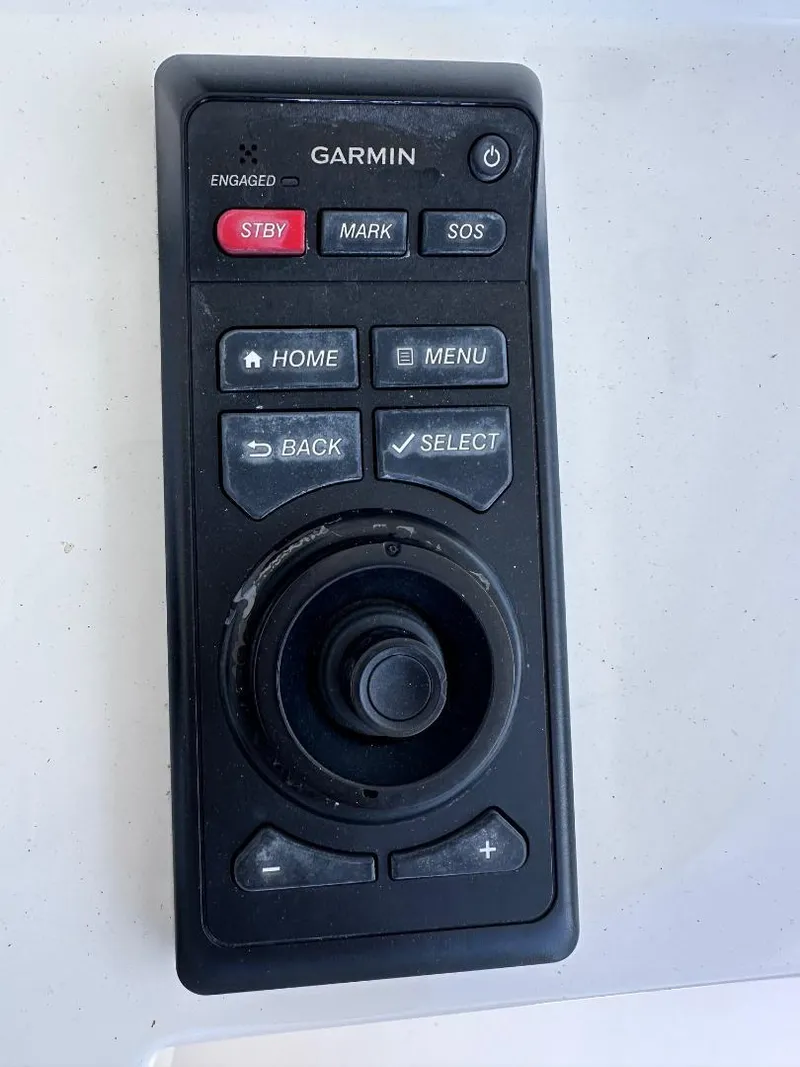 Slide: The Image of Garmin control panel on a 2016 Intrepid 375 Walkaround boat. - 15