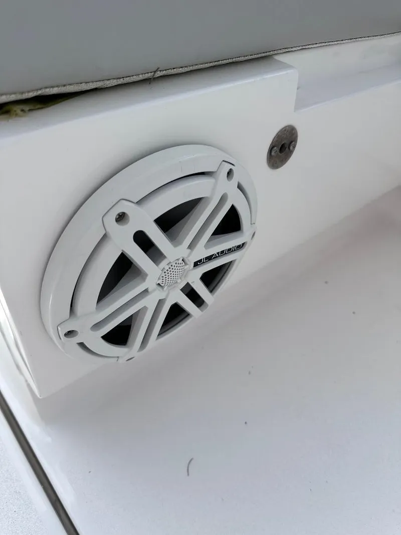 Slide: The Image of Close-up of a speaker on a 2016 Intrepid 375 Walkaround boat. - 25