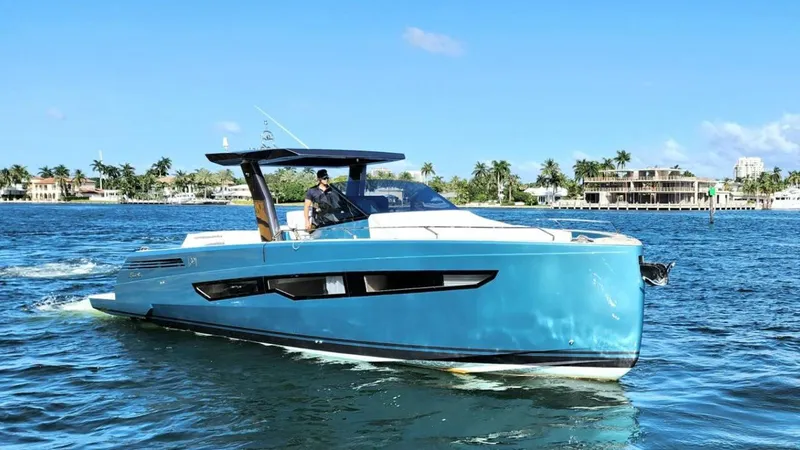 Slide: The Image of 2025 Fiart 39 Seawalker luxury yacht cruising on a sunny day. - 4