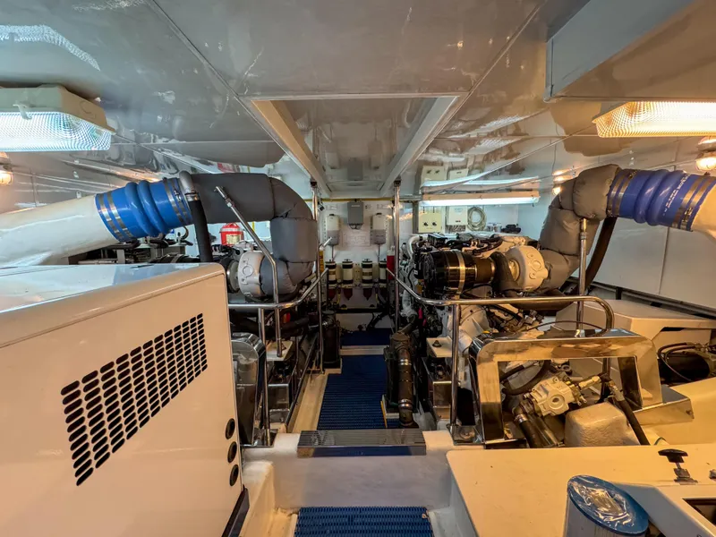 Slide: The Image of Engine room of a 2006 Ocean Alexander 58 Pilothouse yacht. - 45