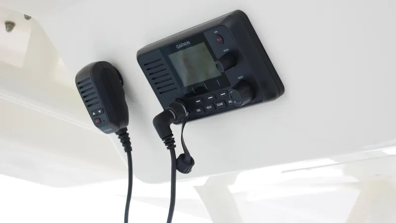 Slide: The Image of Garmin marine radio on 2019 Regulator 41 boat. - 12