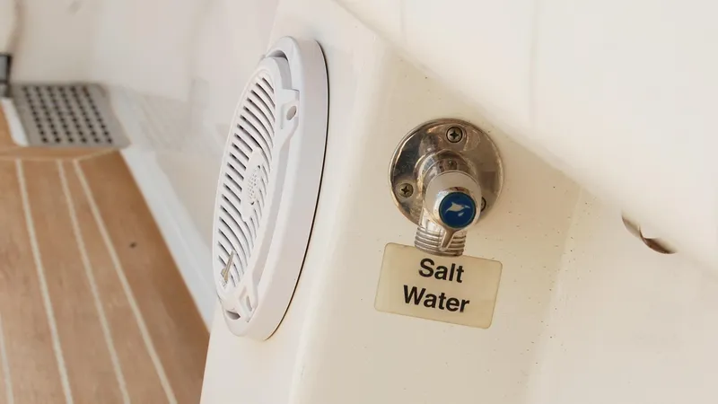 Slide: The Image of Salt water outlet on a 2019 Regulator 41 boat. - 29