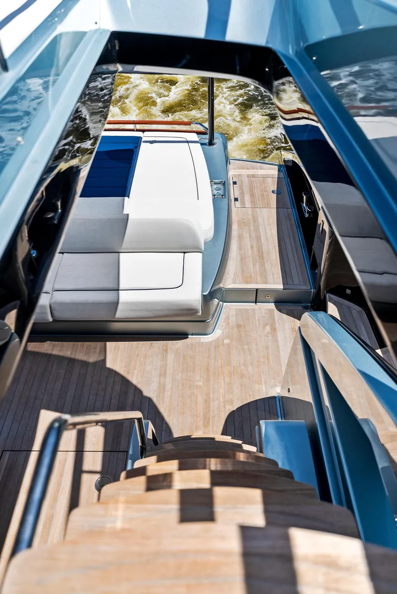 Slide: The Image of View of the luxurious deck on a 2020 Riva 66' Ribelle yacht. - 17