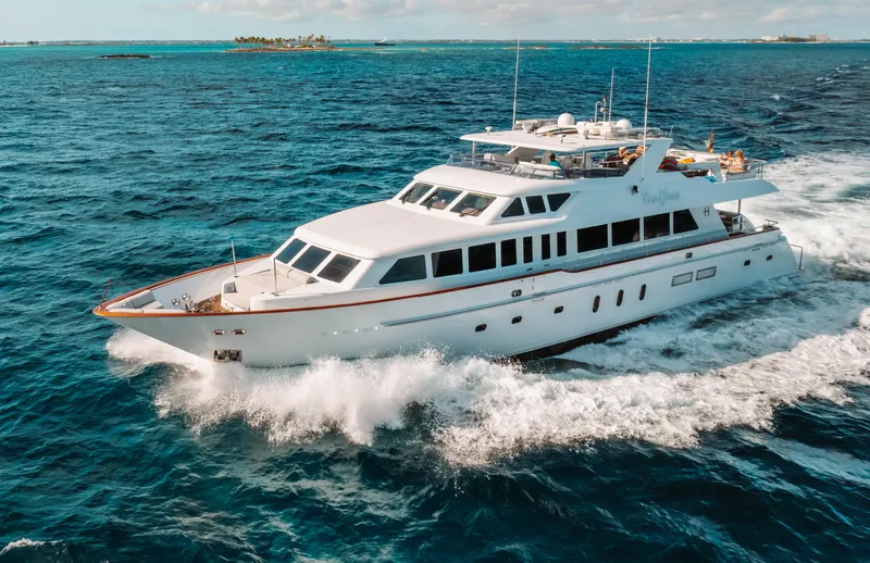 Slide: The Image of 2006 Hargrave Motor Yacht cruising on the ocean. - 0