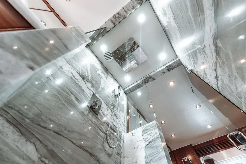 Slide: The Image of Luxurious marble bathroom in a 2006 Hargrave Motor Yacht. - 41