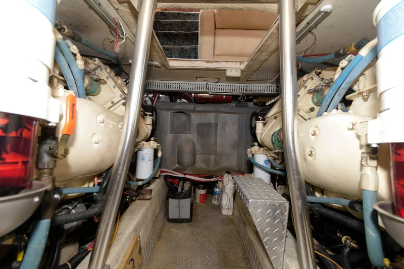 Slide: The Image of Engine room of a 1994 Ocean Yachts 44 Aft Cabin Motor Yacht. - 25
