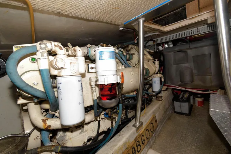 Slide: The Image of Engine room of a 1994 Ocean Yachts 44 Aft Cabin Motor Yacht. - 28