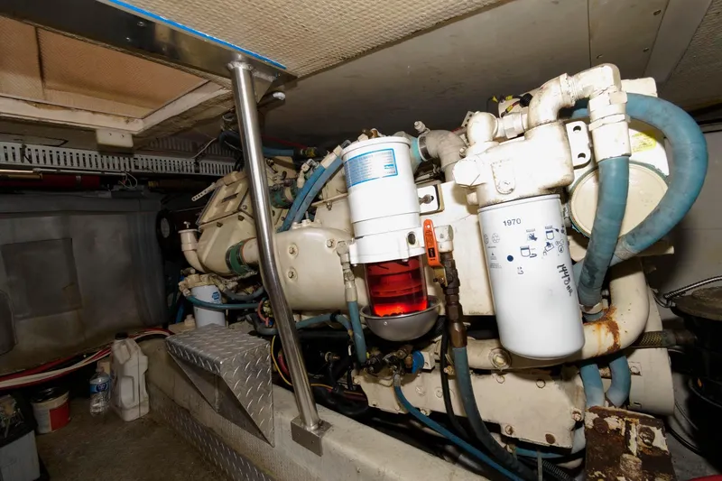 Slide: The Image of Engine room of a 1994 Ocean Yachts 44 Aft Cabin Motor Yacht. - 27