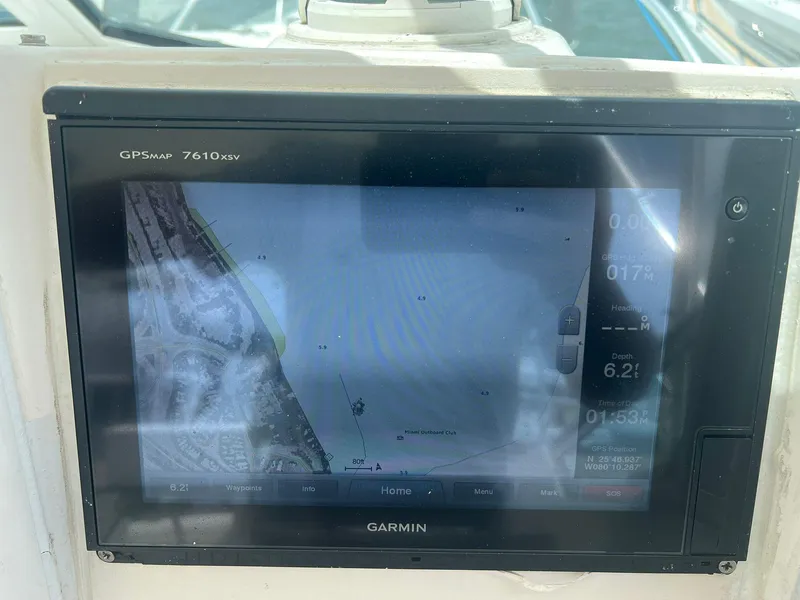 Slide: The Image of Garmin GPSMAP 7610xsv displaying nautical chart on Topaz Express 2001 boat. - 16