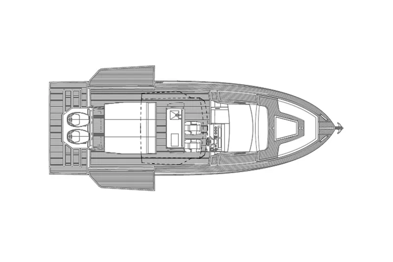 Slide: The Image of Top view layout of the 2025 Fiart 35 Seawalker boat model. - 14
