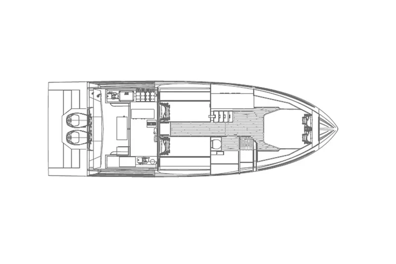 Slide: The Image of Top view layout of the 2025 Fiart 35 Seawalker yacht. - 15