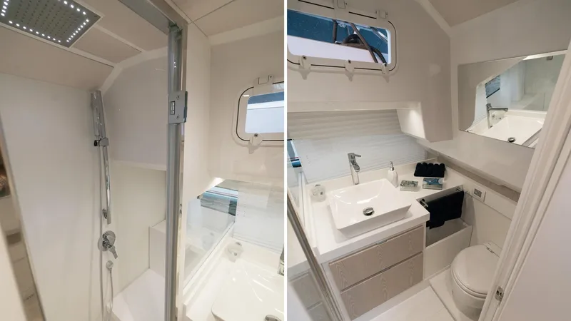 Slide: The Image of Modern bathroom and shower in 2025 Fiart 35 Seawalker yacht. - 8