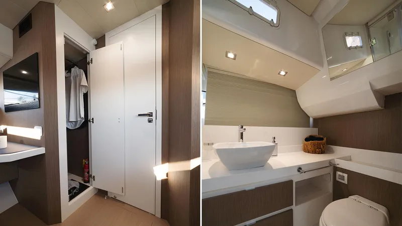 Slide: The Image of Modern bathroom and closet in 2025 Fiart 43 Seawalker yacht. - 10